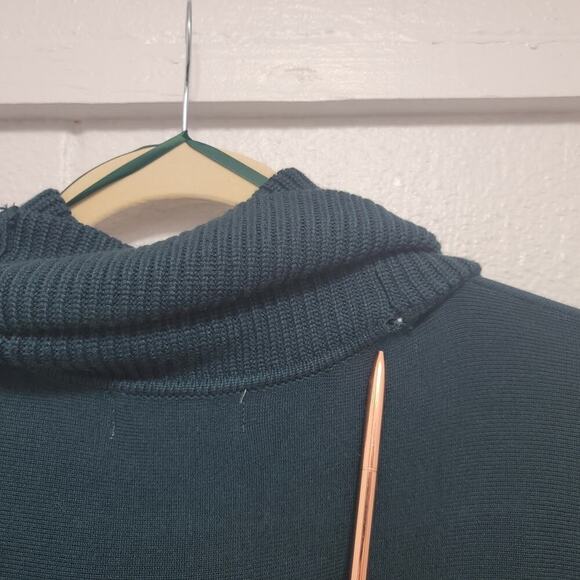 J Howard Dark Green Knit Dress XL Cowl Neck Dolman Bodycon Belt - Picture 5 of 13